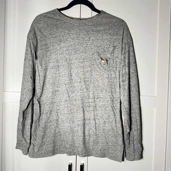PINK Victoria's Secret Women Long sleeve Sequence Dog Design Gray XS - Picture 1 of 6